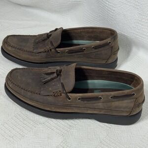 GH Bass Men's Brown Leather Tassel Loafers Casual Slip‎ Ons Size 10M